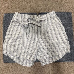 M&S: Striped Linen Shorts with Tie Waist